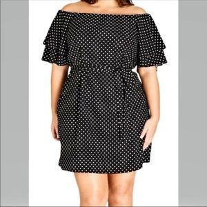 City Chic black off the shoulder dress Sz 20 Large